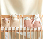 Cotton Baby Bedside Hanging Storage Bag, 2 Pockets Organizer - Image 4