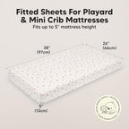 2pk Mini Crib Sheets Fitted 38x26 Pack N Play Mattress Sheet - Image 3