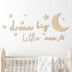 Briwooody 15 Pcs Dream Big Little One Moon Stars Nursery Decor, Wood Color by Briwooody