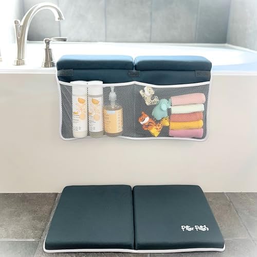 Baby Bath Kneeler and Elbow Rest Pad Set Made of Neoprene & Foam by Pitter+Patte