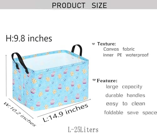Bunny Easter Eggs Basket Storage Basket Gift Shelf Basket Storage Bin, Nursery - Image 2