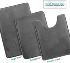 Clara Clark 3 Piece Bathroom Rugs Bath Mat Set, Velvet Memory Foam Bath Mats - Image 3