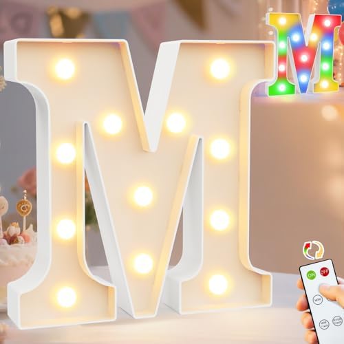 Pooqla LED Light Up Letters, Warm White and Colorful Lighted Marquee Letters by Pooqla