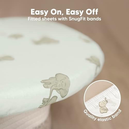 2-Pack Baby Bassinet Sheets Girl, 33x17 Bedside Sheets - Image 5