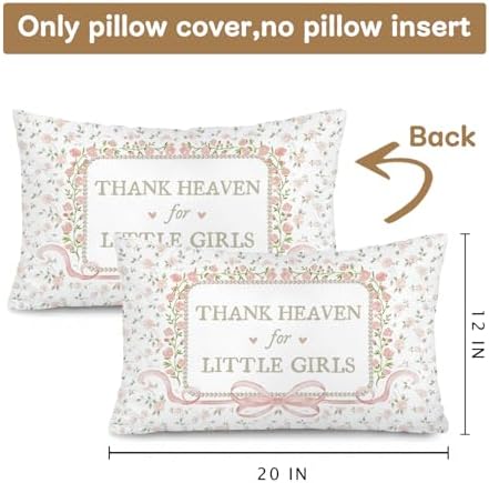 Pink Bow Floral 12x20 Pillow Cover - Image 3