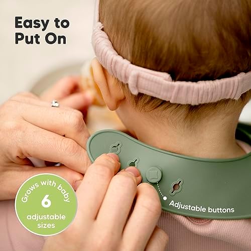 KeaBabies 2-Pack Silicone Bibs for Babies, Toddlers Girl - Image 6