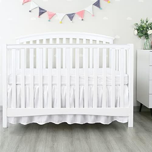Crib Bed Skirt 14" Drop, Fits 28"x52" Crib, Adjustable - Image 6