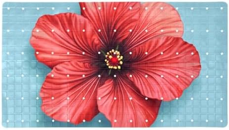 Bathtub Mat Non Slip 26.8x15.1In, Hibiscus Flower Bath Mat by Anna+Cowper