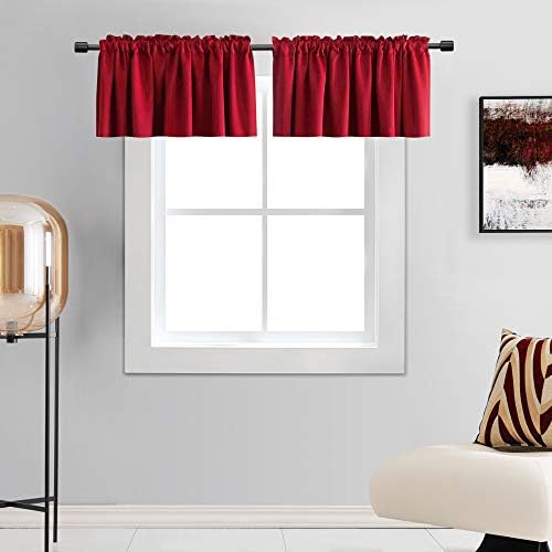 DONREN Christmas Holiday Red Valances by DONREN