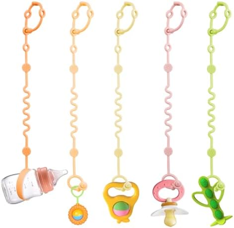 LittleHugs Toy Straps for Baby, Silicone Tether Pacifier Clip, No Throw Travel by LittleHugs