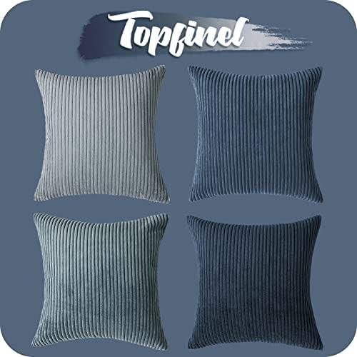 Topfinel Navy Blue Euro Shams Decorative Throw Pillow Covers 26x26 Inch Set of 4 - Image 7
