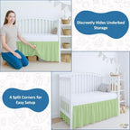Cottington Lane Sage Crib Skirt Dust Ruffle 14" Drop, Fits 28" x 52" - Image 4