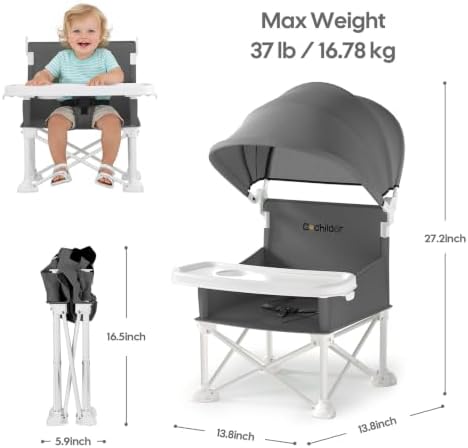 Cochildor 4-in-1 Portable Baby Chair, Foldable Toddler Booster Seat - Image 3