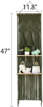Flber Hanging Shelf Macrame Wall Hanging Green Boho Shelfs Tassels Floating - Image 6