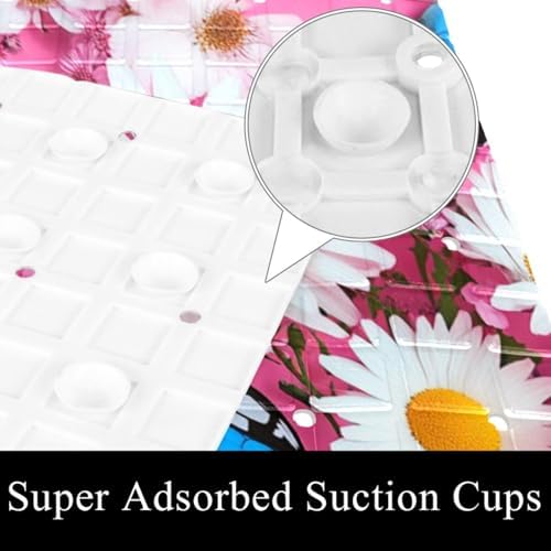Shower Mat Non Slip, Butterfly Daisies Anti Slip Bath Mat - Image 3