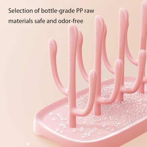 Pink Baby Bottle Drying Rack, Portable Bottle Holder - Image 6