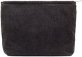 Flat Makeup Bag for Women, Zipper Cosmetic Pouch for Purse, Corduroy Black by PAZIMIIK