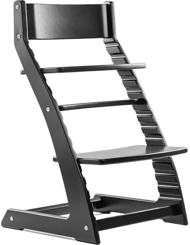 FORNEL Modern Black Wooden High Chair | Adjustable Grow-with-Me Toddler Seat by FornelFurniture