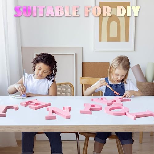 AOCEAN 6 Inch Pink Wood Letters Unfinished Wooden Letters - Image 3