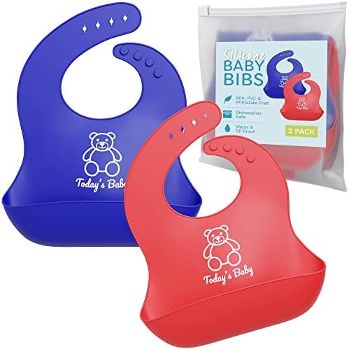 Silicone Bibs for Babies with Food Catcher by TodaysBaby