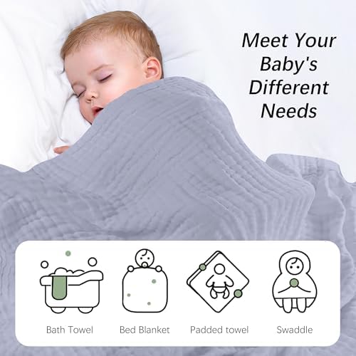 SWEET DOLPHIN Muslin Baby Bath Towels Blanket - Image 5