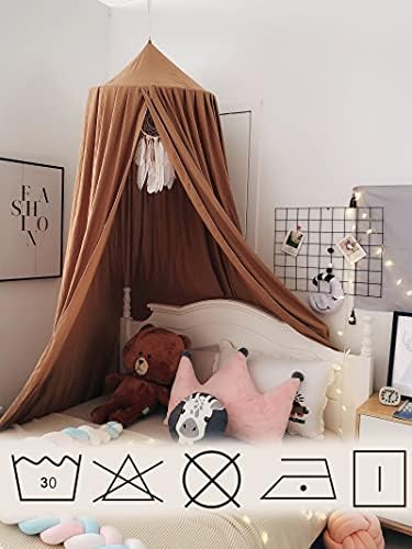 Crib Bed Canopy for Kids Girls, Round Dome Netting Mosquito Net Canopy Bed - Image 3