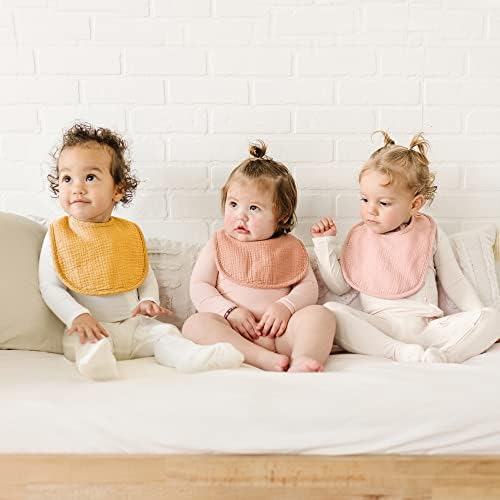 Konssy 8-Pack Muslin Baby Bibs, Adjustable Fit - Image 4