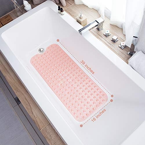 TEESHLY Bathtub Mats for Shower Tub, Extra Long Non-Slip 39 x 16 Inch Bath Mat - Image 4