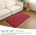 Polyester Bathroom Rug 30"x50" Red, Large Soft Shaggy Bath Mat - Image 2