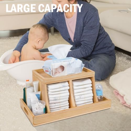 Diaper Caddy Organizer, Changing Table Organizer, Wooden Diaper Organizer - Image 3