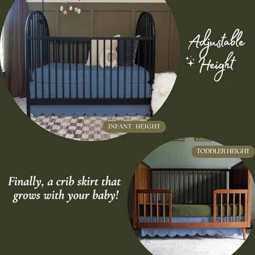 100% Microfiber Scalloped Mini Crib Skirt 24"x 38" - Image 3