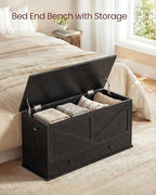 VASAGLE Storage Chest with 2 Fabric Drawers, 15.7 x 39.4 x 19.9 Inches - Image 4
