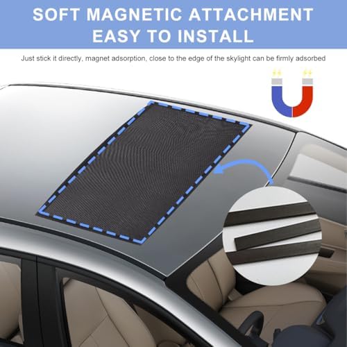 Car Window Shade, 25.6"×39.4" Breathable Mesh Magnetic Auto Sunroof Sunshade - Image 3