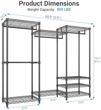 VIPEK V5 Heavy Duty Clothes Rack, Freestanding Modular Closet System - Image 5