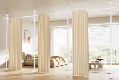 SUNALLY Room Divider Curtain Rod 4-10ft28-171in Room Separator by SUNALLY