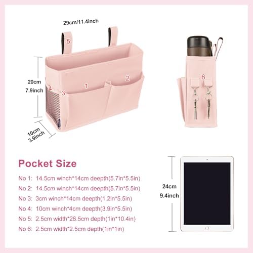Surblue Bedside Caddy Hanging Bed Organizer Storage Bag Pocket - Image 2