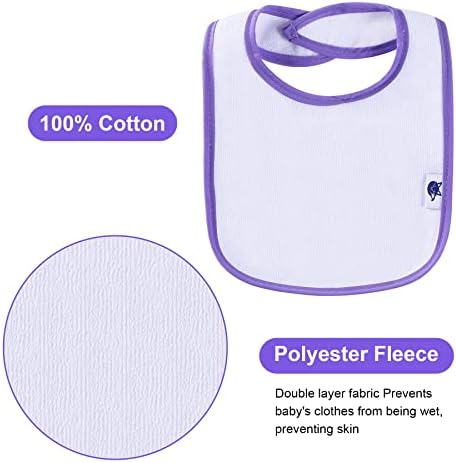 12 Pack Terry Drool Cotton Bibs, Unisex Baby Bibs - Image 3