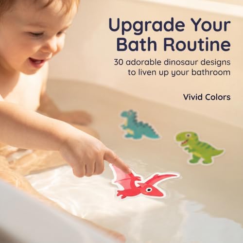 30 Pieces Dinosaur Pattern Non Slip Bathtub Stickers EVA Waterproof - Image 4