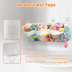 Bath Toy Organizer 3 Compartment Bath Toy Storage Bag Shower Caddy - Image 5