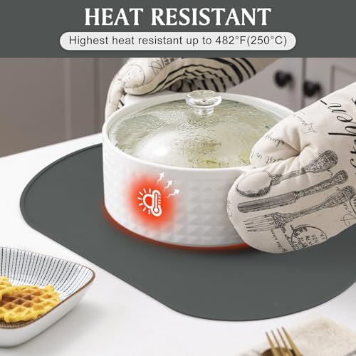 Silicone Placemat Set of 6, Heat Resistant Placemats - Image 3