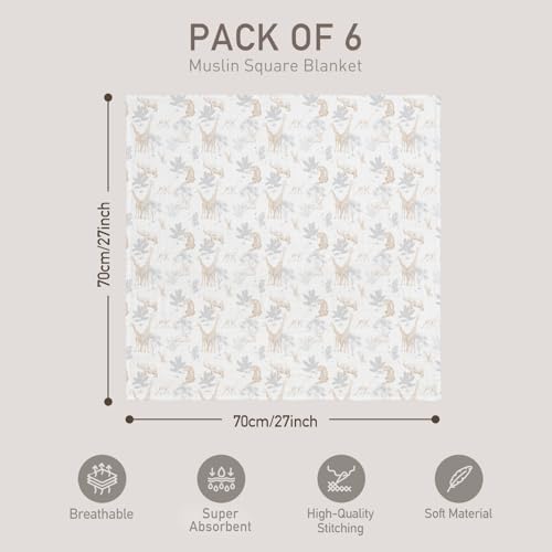 GLLQUEN BABY Receiving Blankets Muslin Swaddle Blanket - Image 5