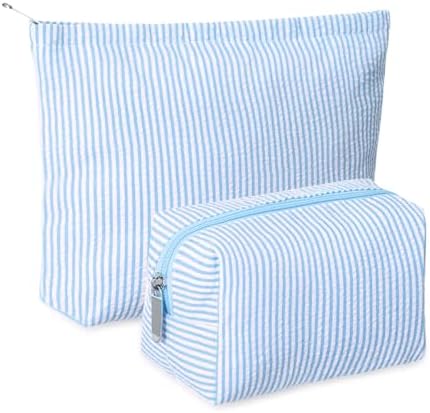 Huhumy 2 Pcs Makeup Bag Set for Women, Thin Stripe by Huhumy