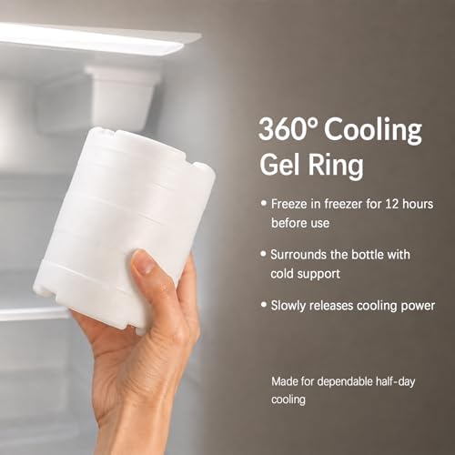 11oz Stainless Steel Breast Milk Cooler, 360° Cooling Gel Ring, 14-Hour Cold - Image 5