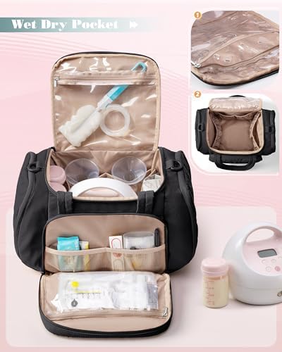Marscamd Quilted Breast Pump Bag Compatible - Image 3