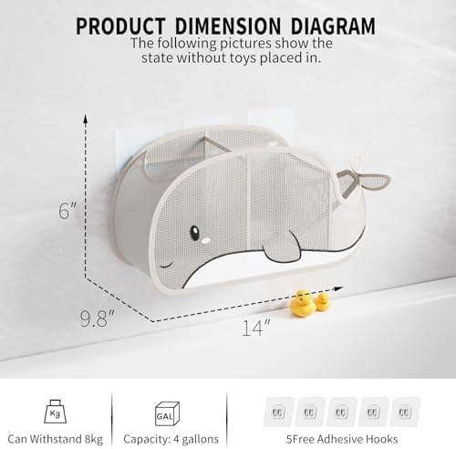 Austion Quick-Drying Baby Bath tub Toy Organizer Storage - Image 2