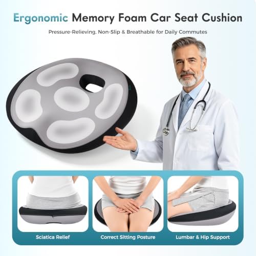 FLORICH Memory Foam Car Seat Cushion and Lumbar Support Headrest Pillow - Image 4