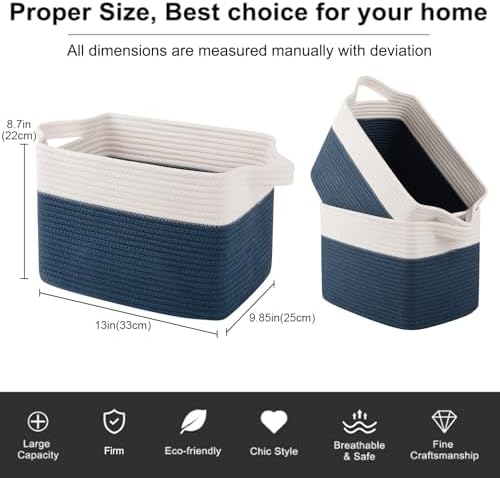OIAHOMY Cotton Rope Storage Baskets - Image 3