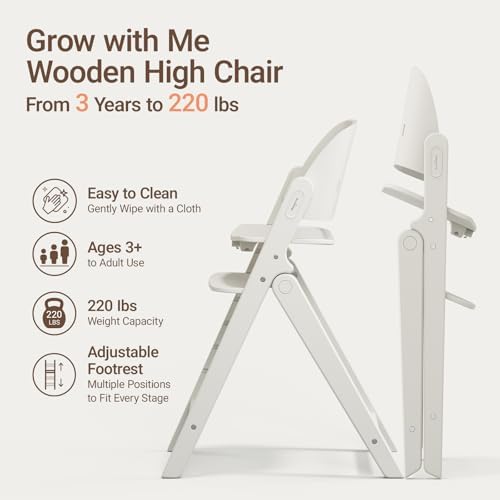 MAMAZING GrowPod Wooden High Chair, Ergonomic Seat & Easy to Clean, Toddler - Image 2
