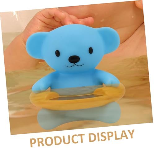 Bear Shaped Baby Bath Water Thermometer One Piece Plastic Blue - Image 6