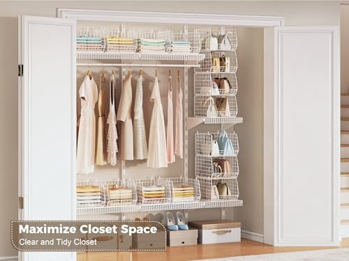 4" Extra Deeper Foldable Hanging Closet Organizer, Small Wire Cabinet Shelves - Image 7